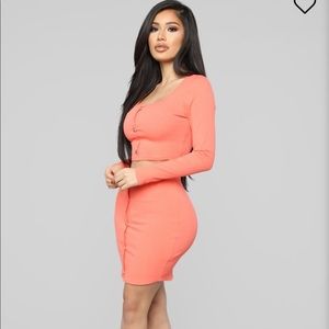 Brand new with tags coral skirt set